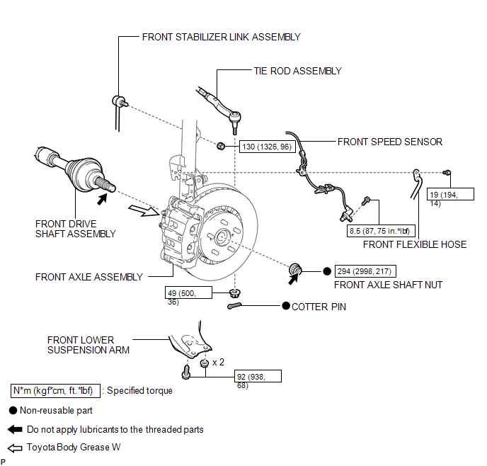 Toyota Venza: Components - Front Drive Shaft Assembly - Service Manual
